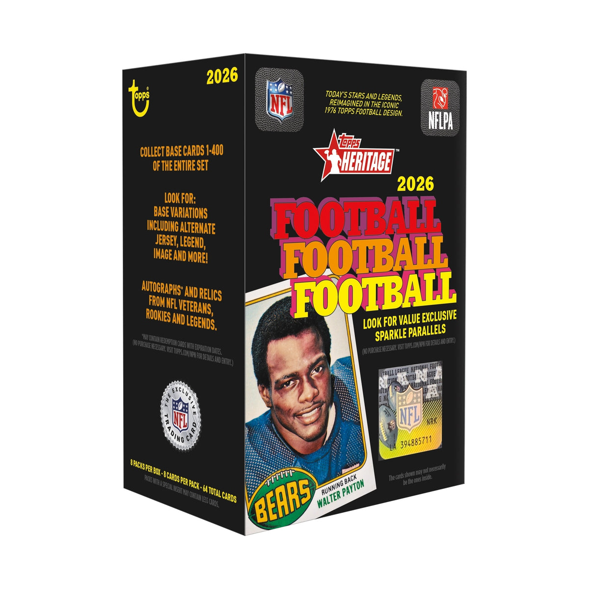2026 Topps Heritage Football Value Blaster boks med 8 pakker