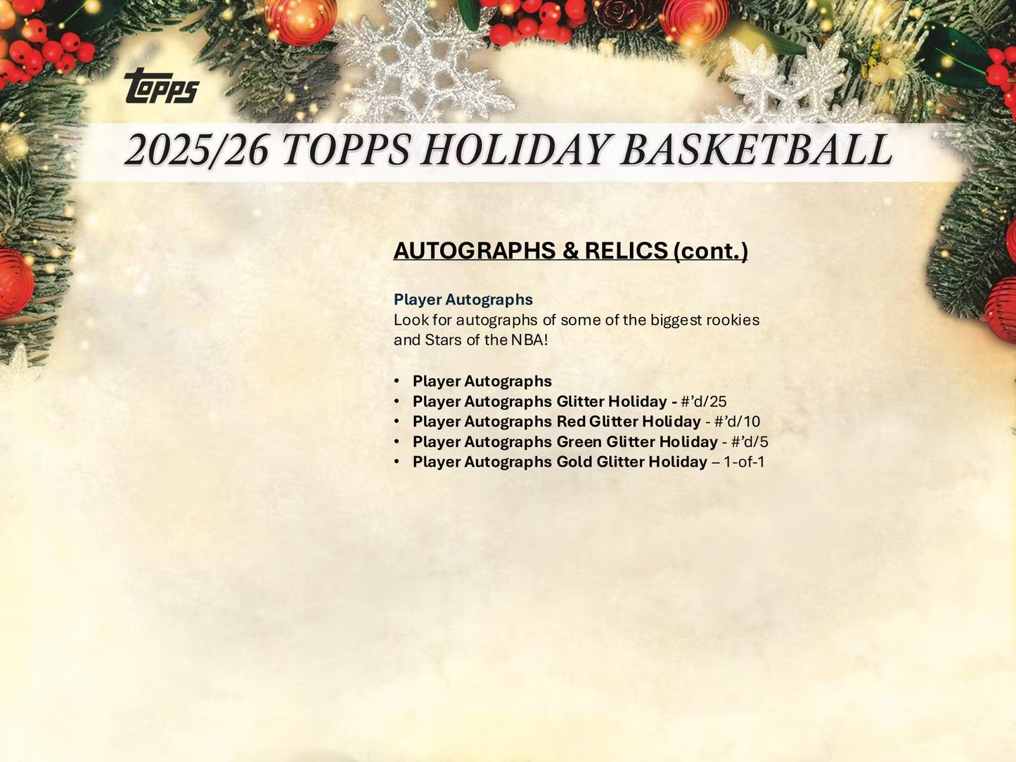 2025/26 Topps Holiday Basketball Mega Boks