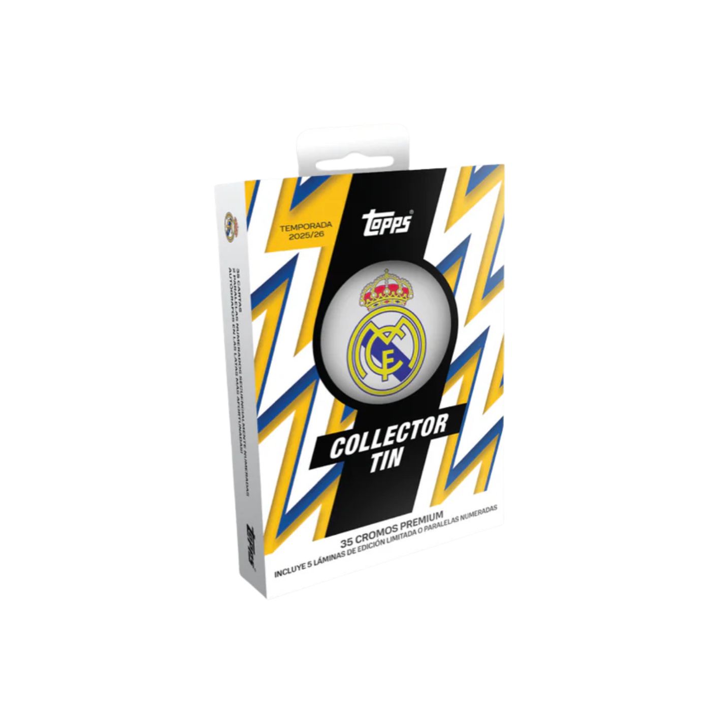 2025-26 Topps Real Madrid Collectors Tin (Pre-Order Sendes ut fra 17.11.25)