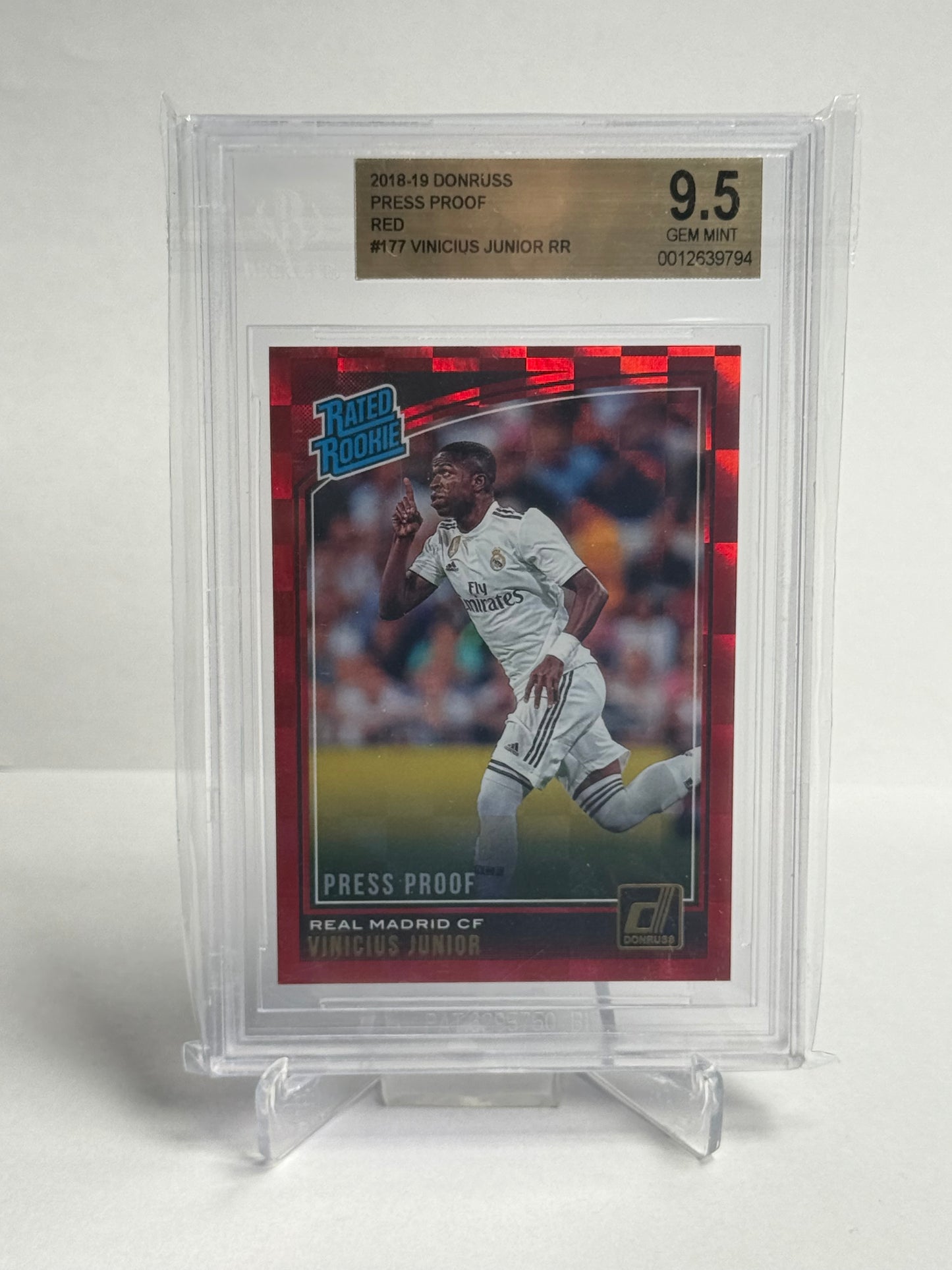 2018-19 Donruss Press Proof Red Vinicius Junior #177 BGS 9.5
