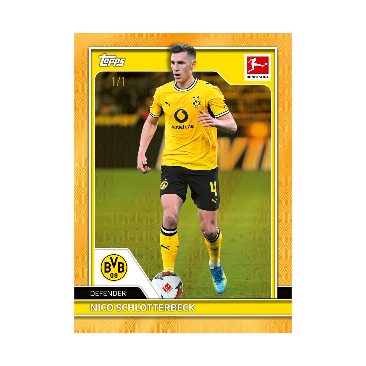 Produsentens korteksempel: Nico Schlotterbeck, Gold-parallell. Ikke garantert innhold i valgt boks eller pakke.