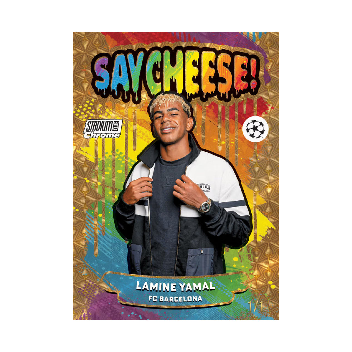 Produsentens korteksempel: Lamine Yamal, Say Cheese!. Ikke garantert innhold i valgt boks eller pakke.