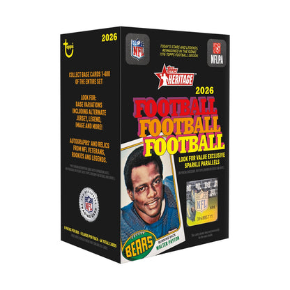 2026 Topps Heritage Football Value Blaster boks med 8 pakker