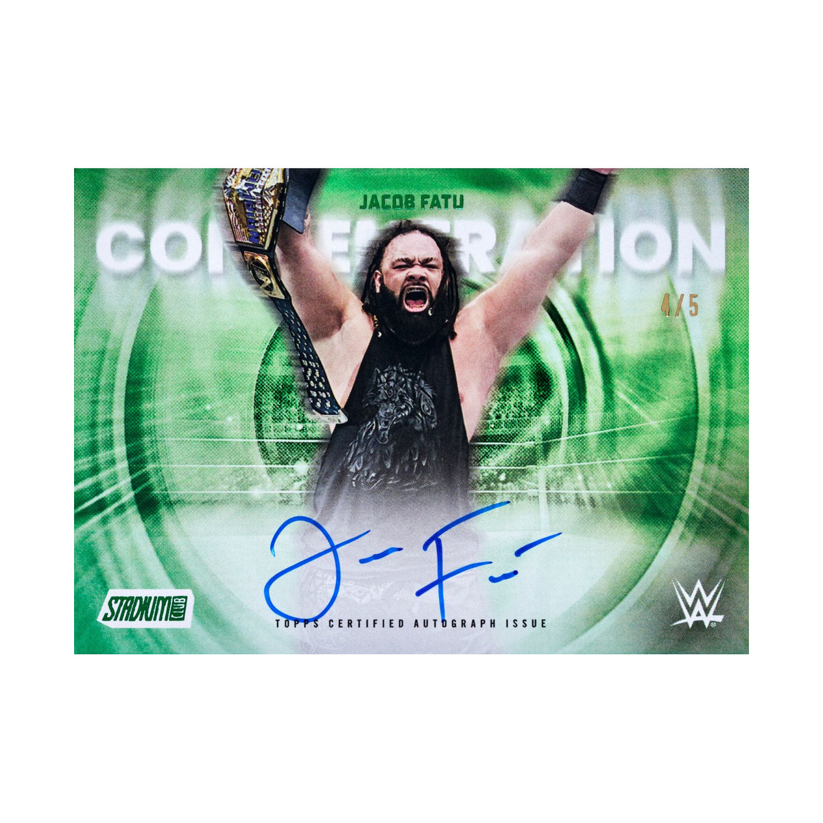 Jacob Fatu Concentration Autographs Green /5 – produsentens korteksempel, ikke garantert boksinnhold
