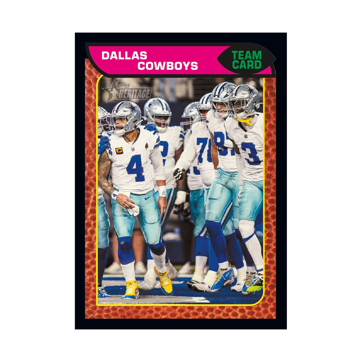 2026 Topps Heritage Football – Dallas Cowboys Team Card Black Border, eksempel på Hobby-eksklusivt kort