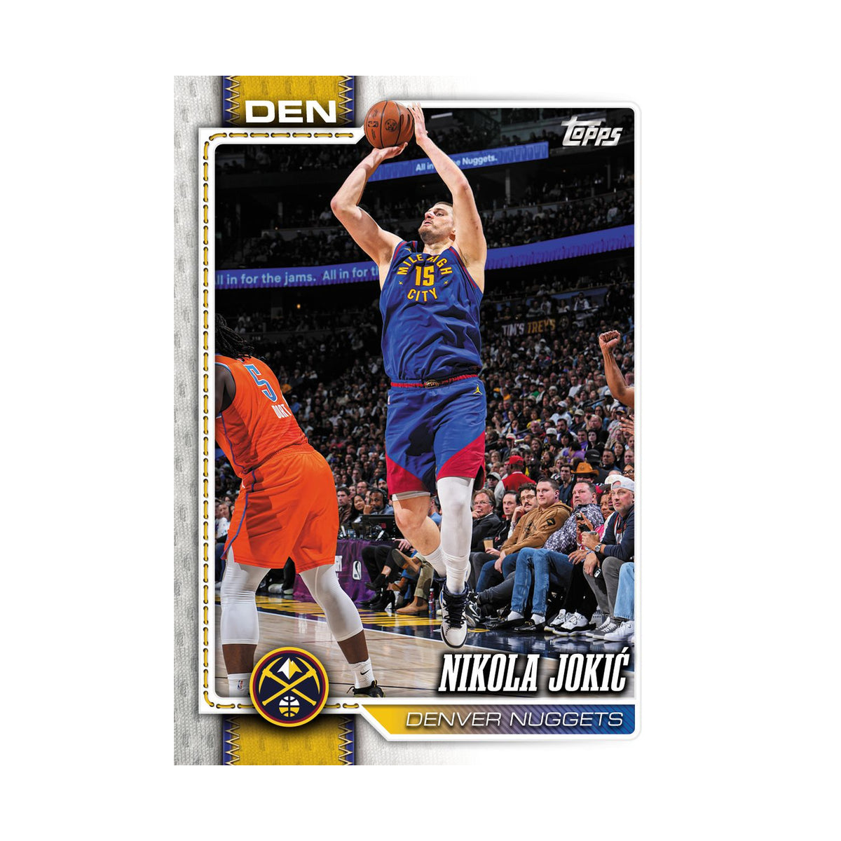 Nikola Jokic basekort, produsentens korteksempel fra 2026/27 Topps Flagship Basketball, ikke garantert innhold