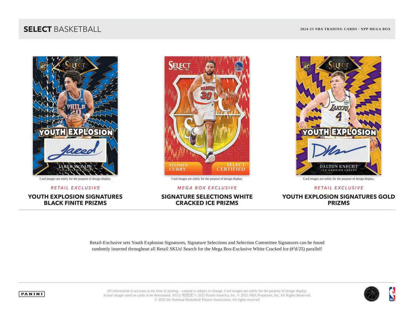 2024/25 Panini Select Basketball Mega Pakke (Blue, Pink, Orange Cracked Ice!)
