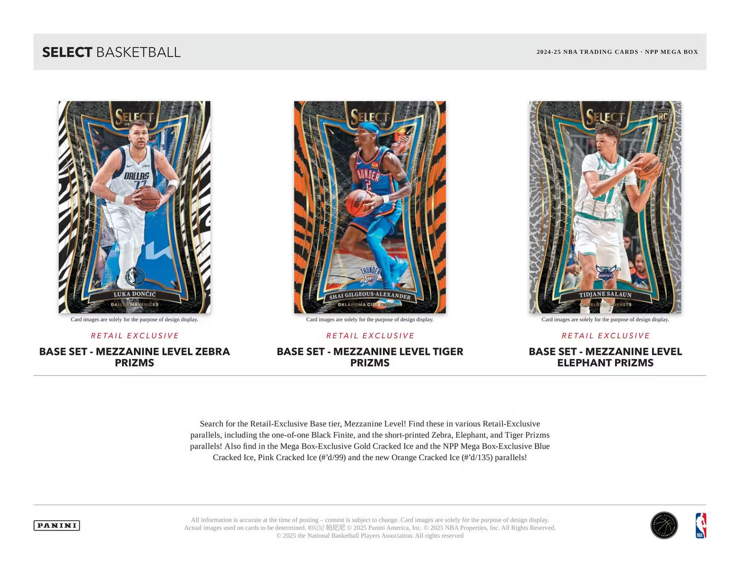 2024/25 Panini Select Basketball Mega Pakke (Blue, Pink, Orange Cracked Ice!)