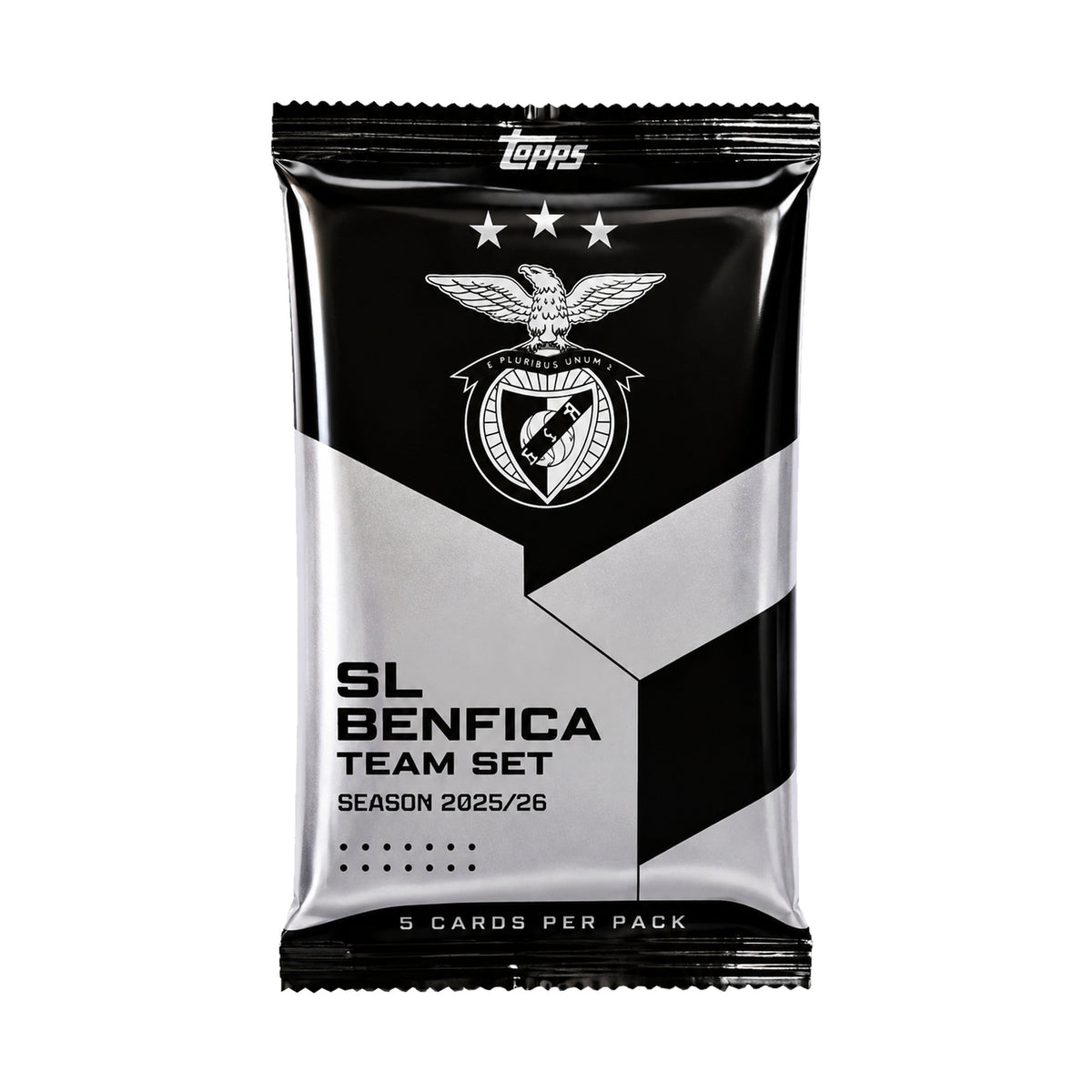 2025/26 Topps SL Benfica Team Set, forseglet løs pakke med 5 kort i original emballasje.