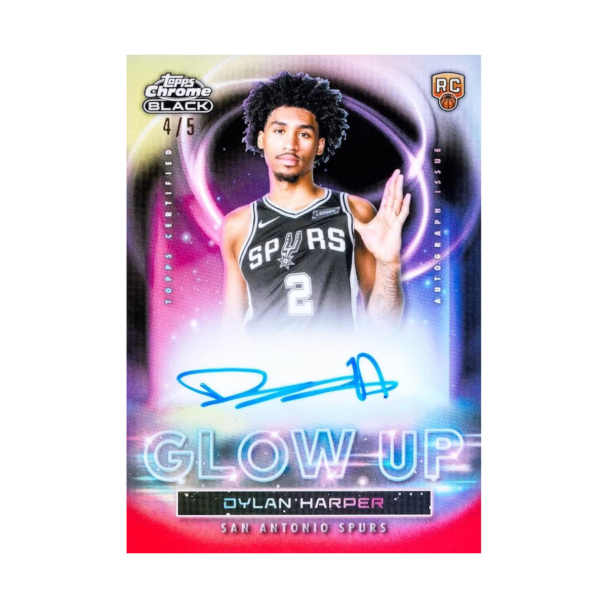 Dylan Harper Glow Up Signatures Red Refractor /5, produsentens korteksempel og ikke garantert innhold