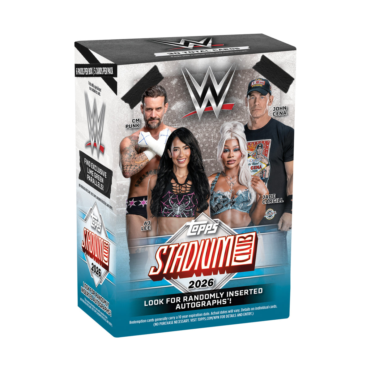 2026 Topps Stadium Club WWE Value Boks – hel boks, produsentens produktbilde