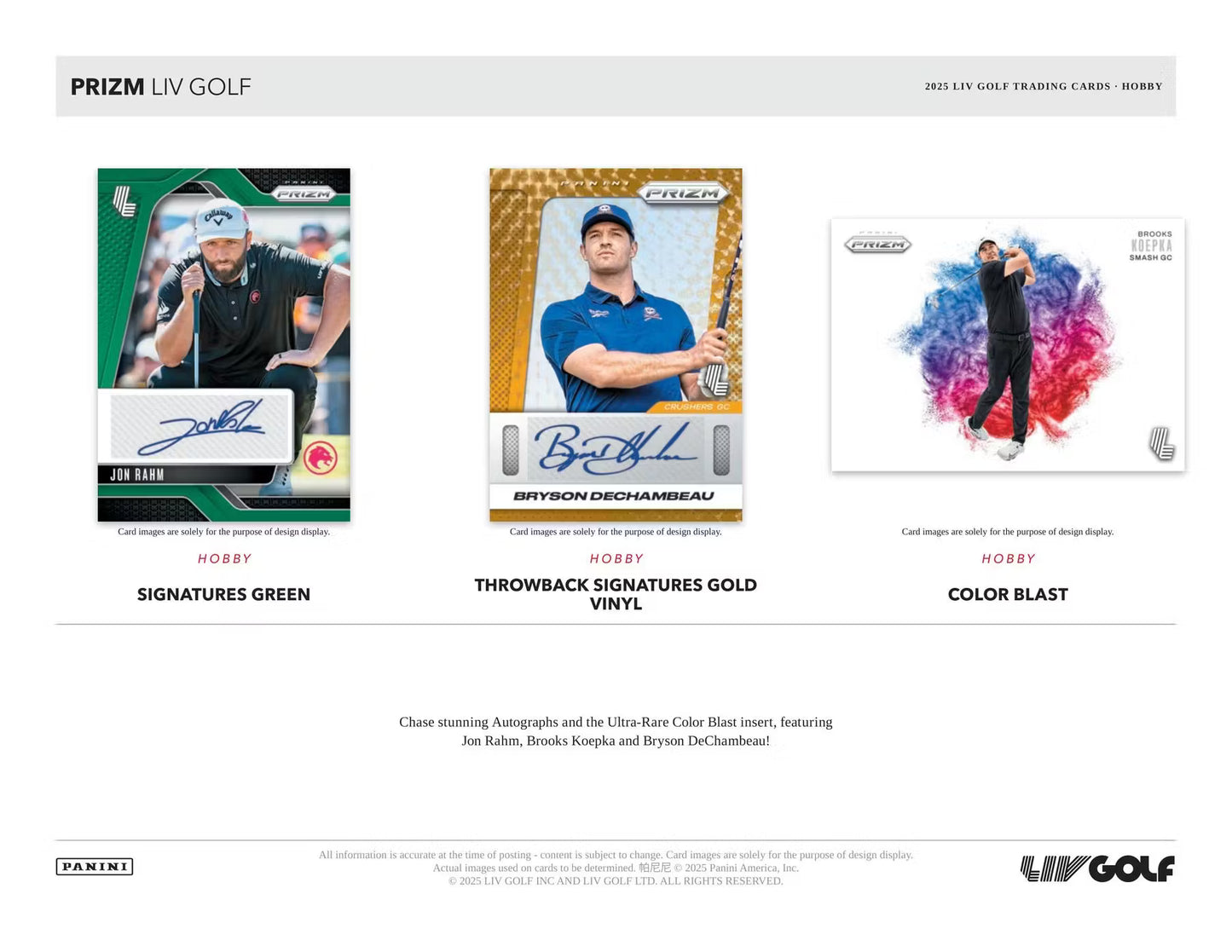 2025 Panini Prizm LIV Golf Hobby Boks