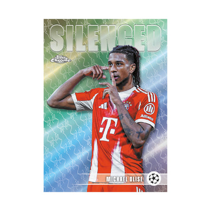 2025/26 Topps Chrome UEFA Club Competitions, Michael Olise Silenced. Produsentens korteksempel, ikke garantert innhold.