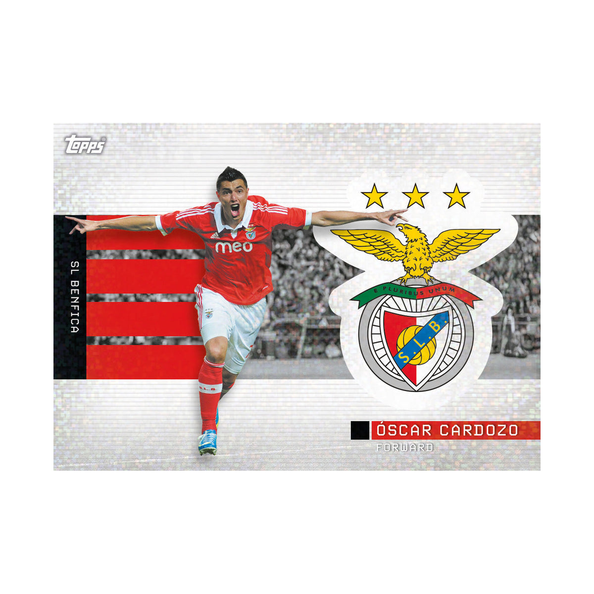 2025/26 Topps Benfica Team Set Óscar Cardozo Soaring Eagle, produsentens korteksempel, ikke garantert innhold
