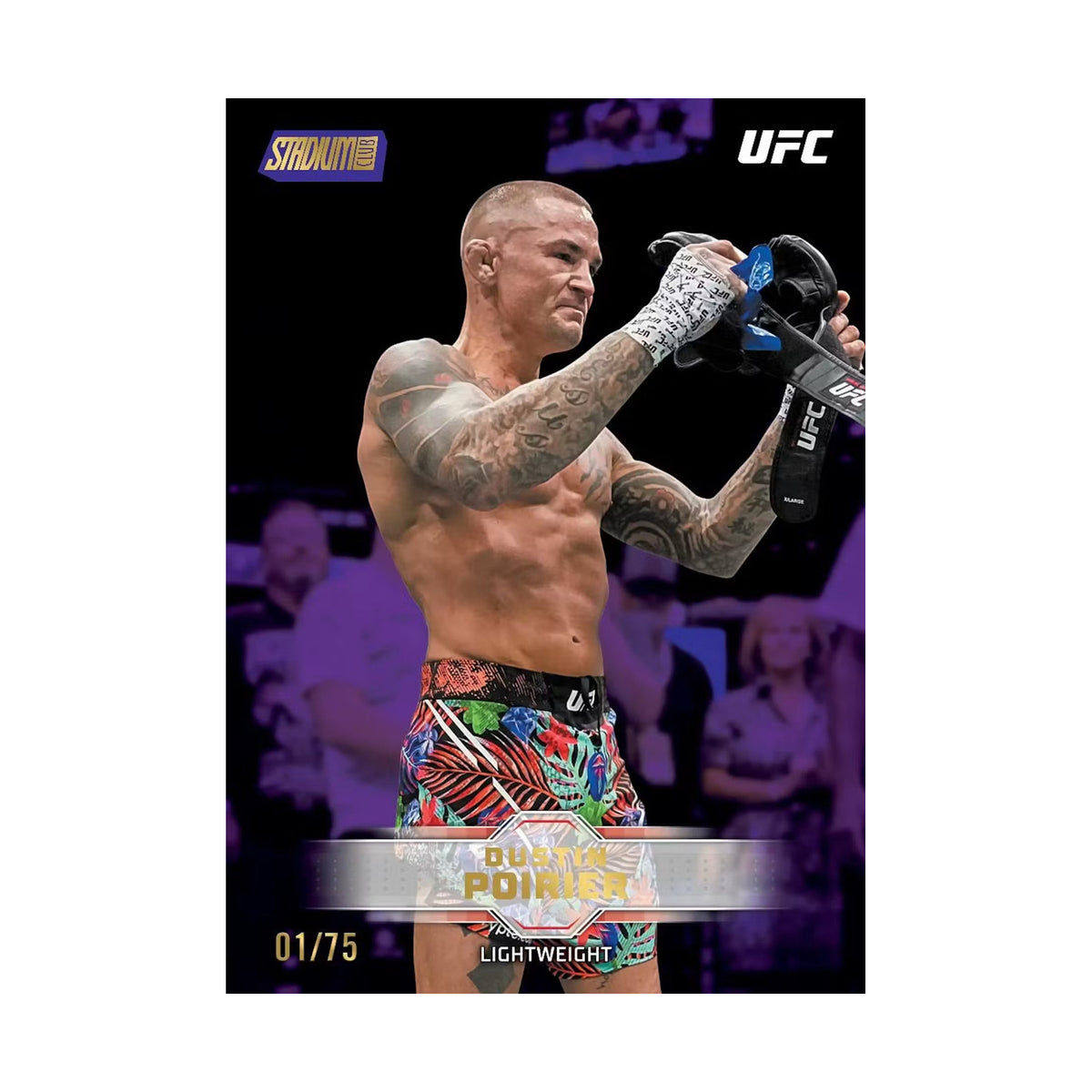2026 Topps Stadium Club UFC Dustin Poirier Purple /75, produsentens korteksempel