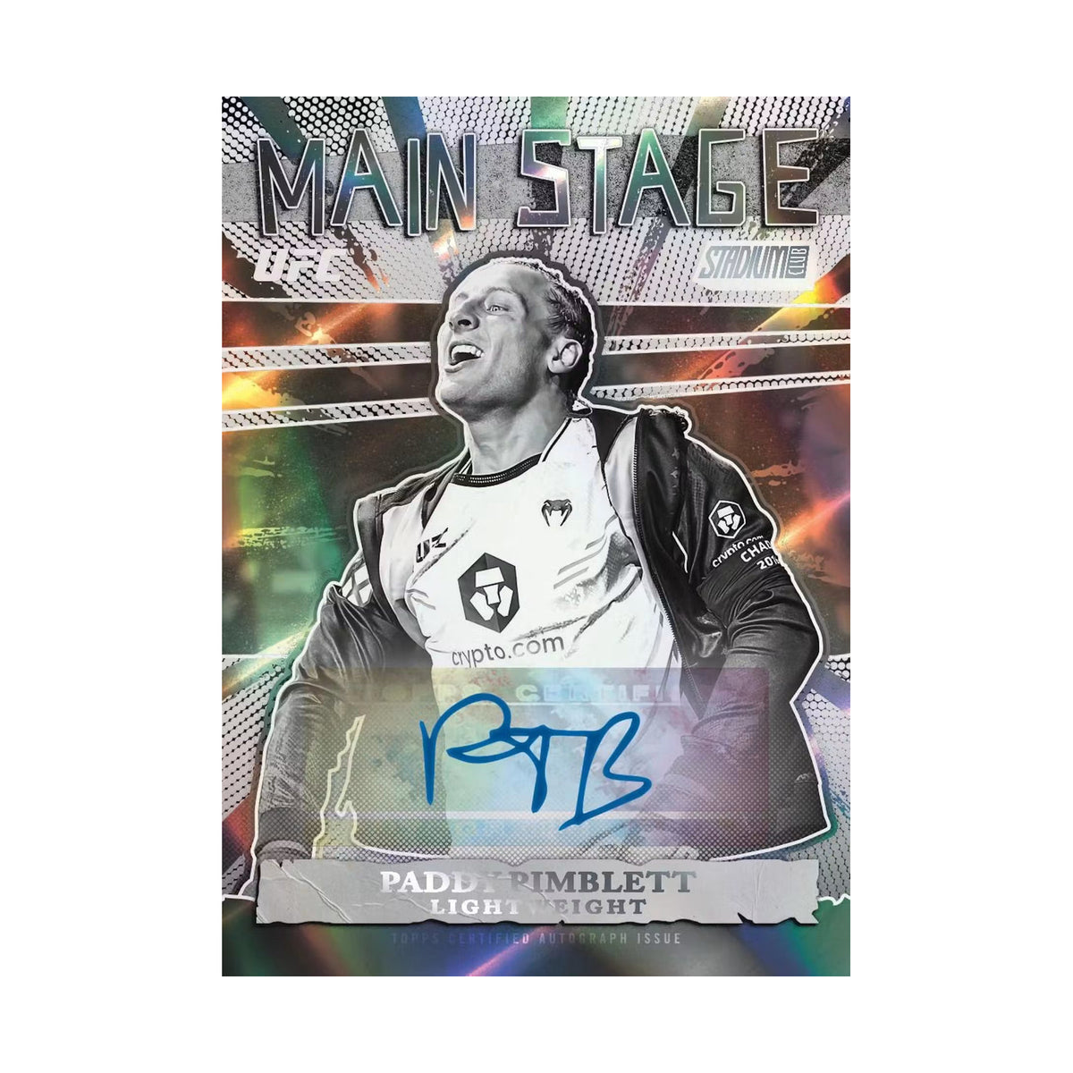 2026 Topps Stadium Club UFC Paddy Pimblett Main Stage Autographs, produsentens korteksempel