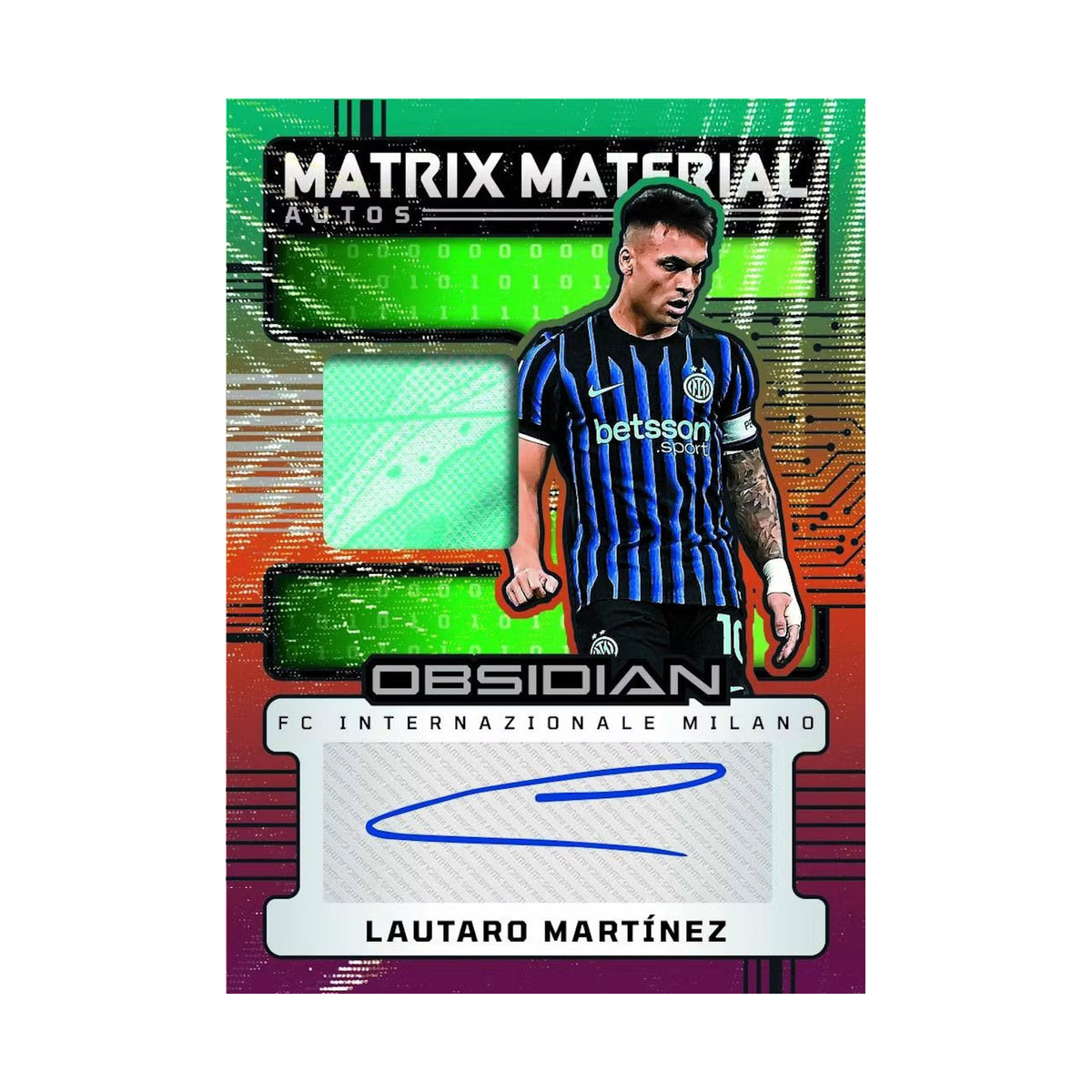 Lautaro Martínez Matrix Material autograf og memorabilia fra serien. Produsentens korteksempel, ikke garantert innhold.