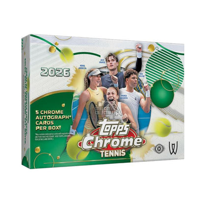 2026 Topps Chrome Tennis Delight boks i original emballasje