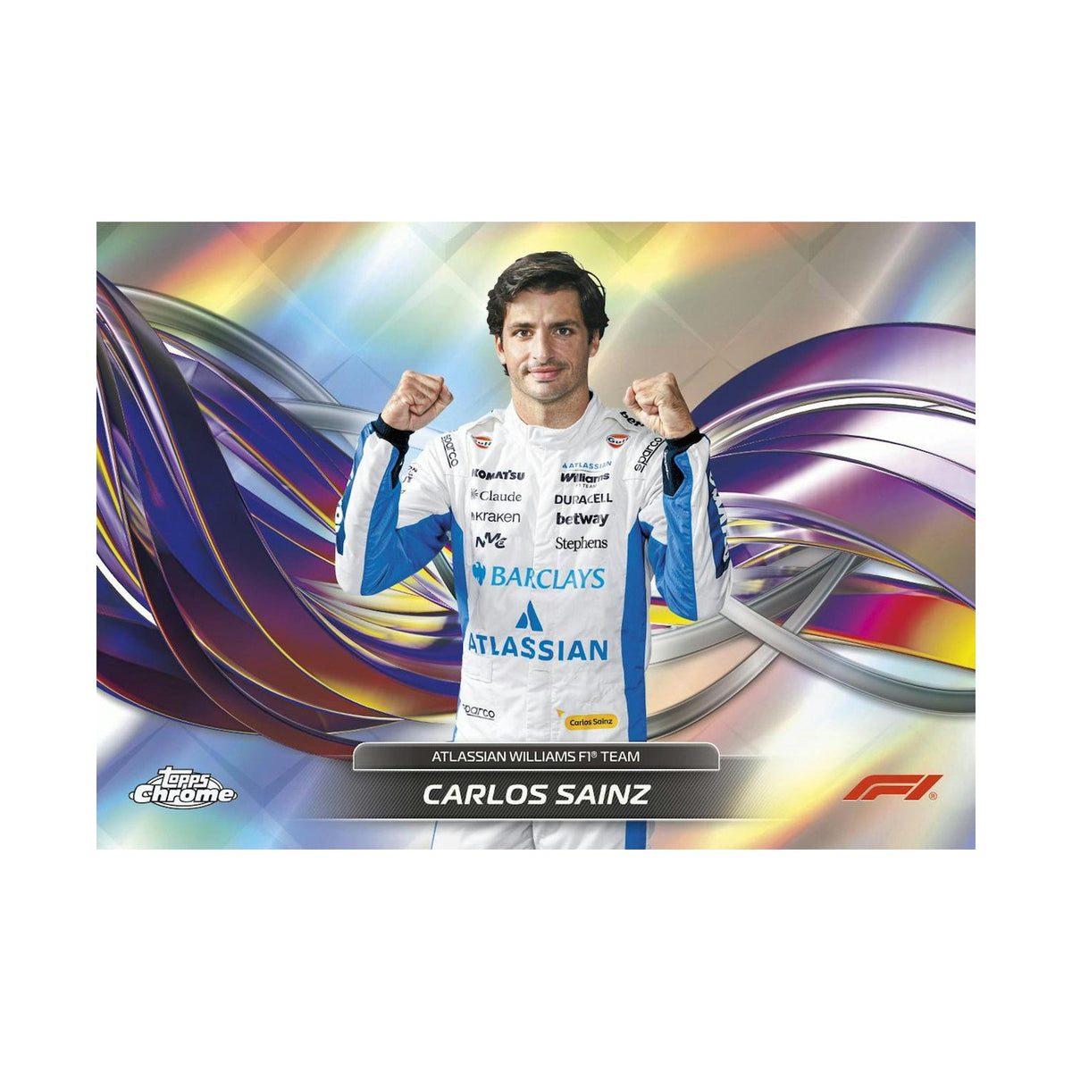 2026 Topps Chrome F1 Formula 1 Hobby Boks. Carlos Sainz basekort. Produsentens eksempel, ikke garantert innhold. – Break #1631