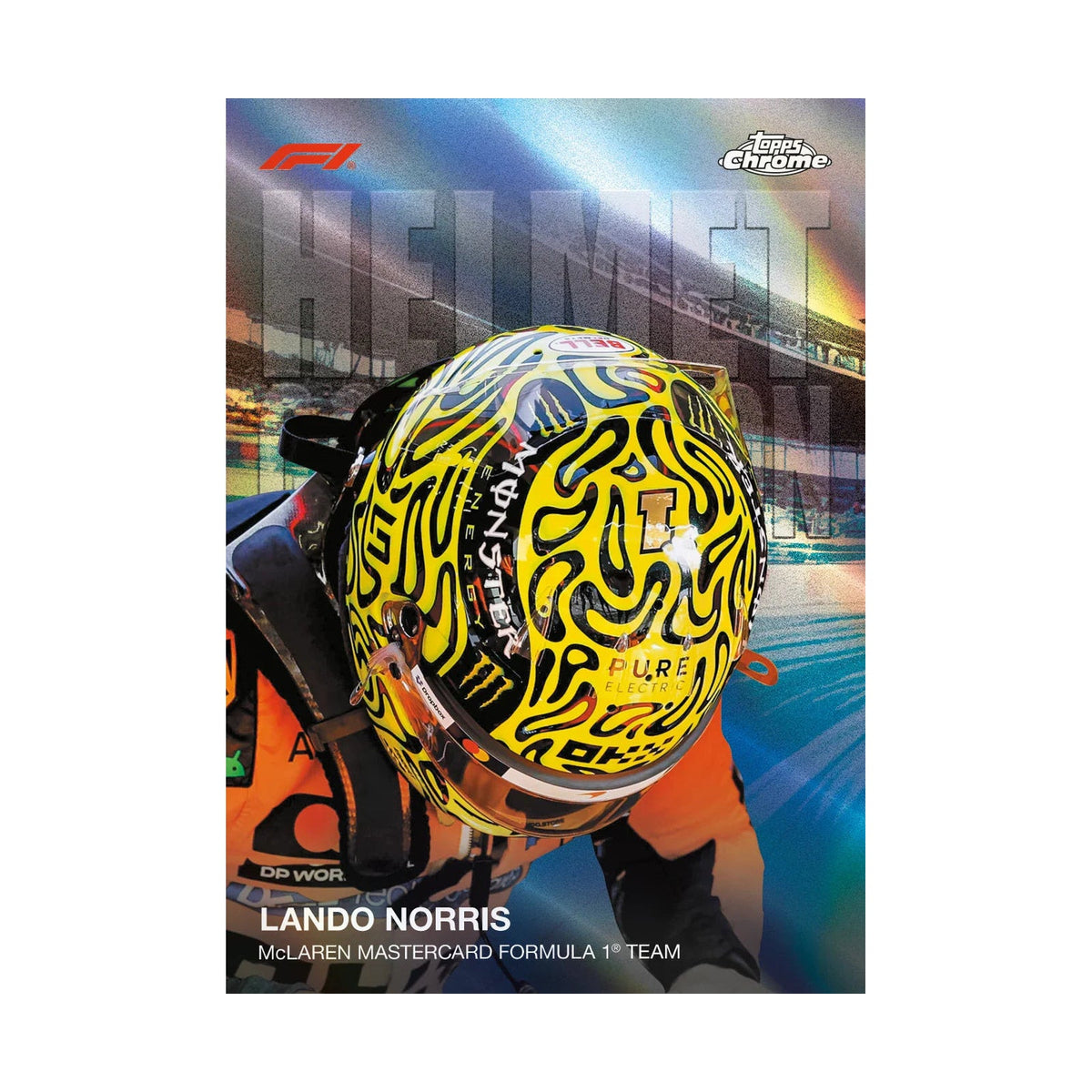 2026 Topps Chrome F1 Formula 1 Hobby Boks. Lando Norris Helmet Collection. Produsentens eksempel, ikke garantert innhold. – Break #1631