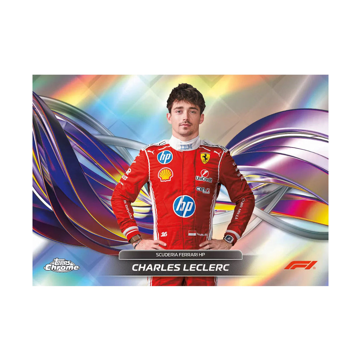 2026 Topps Chrome F1 Formula 1 Hobby Boks. Charles Leclerc Helix. Produsentens eksempel, ikke garantert innhold. – Break #1631