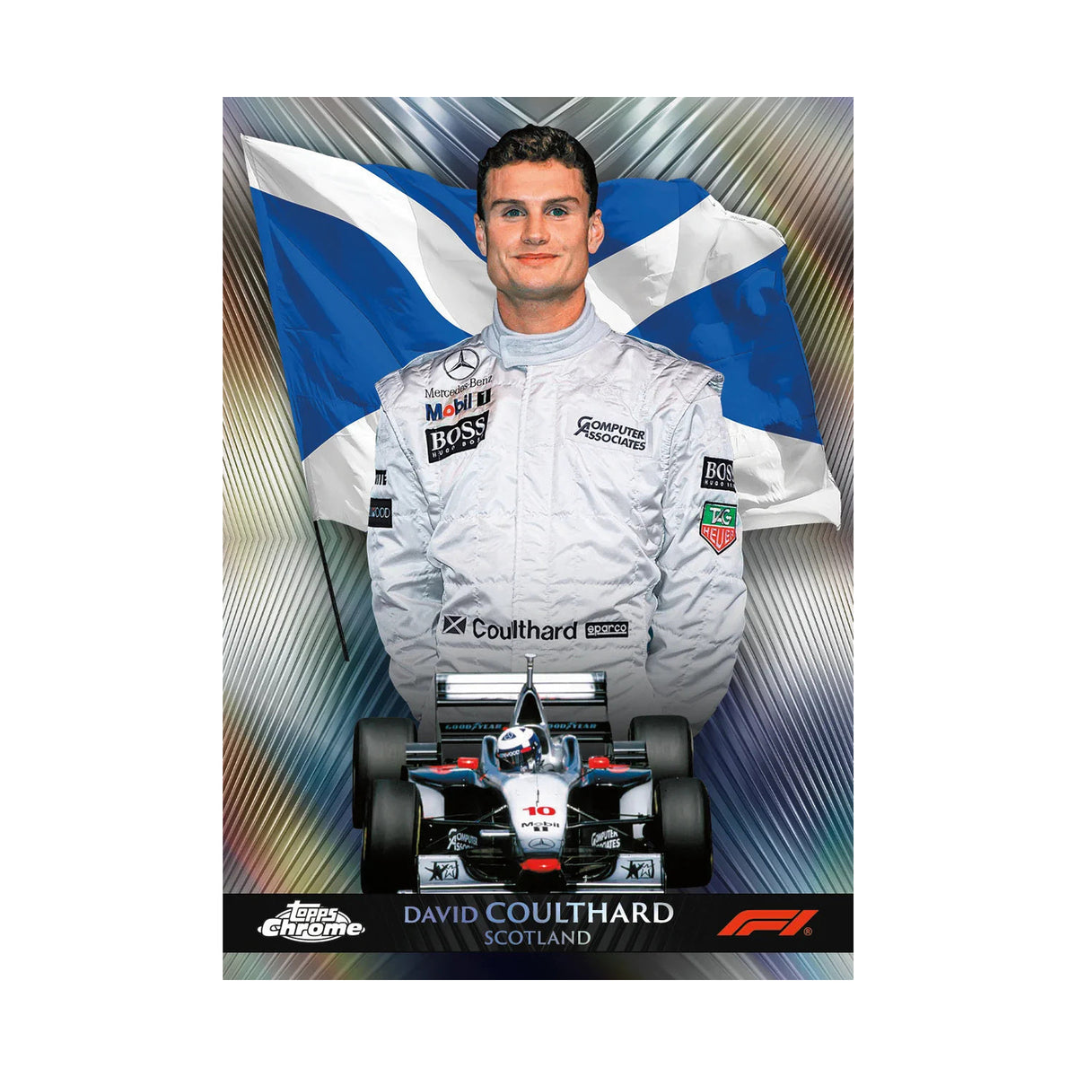 2026 Topps Chrome Formula 1 Home Straight David Coulthard, produsentens korteksempel, ikke garantert innhold
