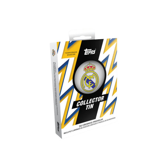 2025-26 Topps Real Madrid Collectors Tin (Pre-Order Sendes ut fra 17.11.25)