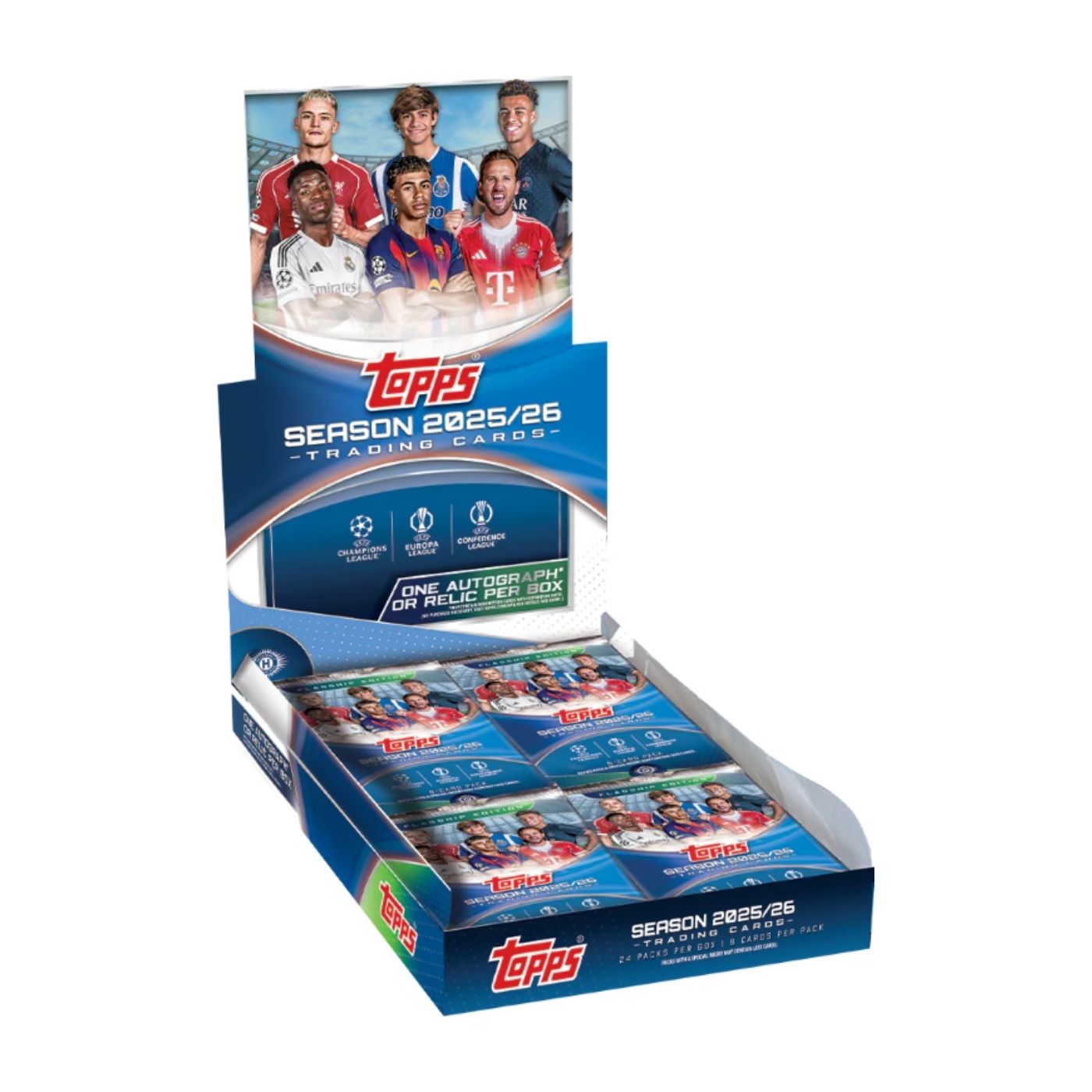 2025-26 Topps UEFA Club Competitions Hobby Boks (forhåndssalg Ukjent shipping dato) - break addicts