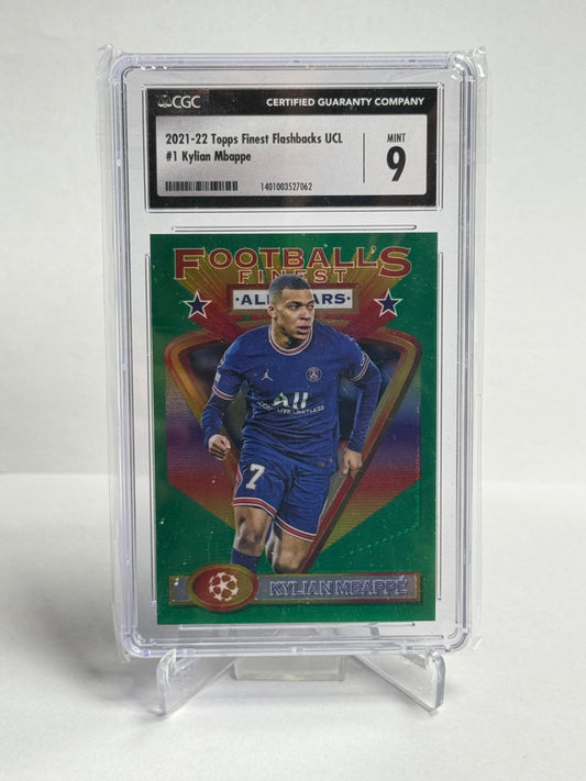 2021-22 Topps Finest Flashbacks UCL Kylian Mbappé CGC 9