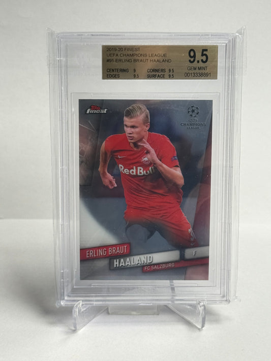 2019-20 Topps Finest UCL Erling Braut Haaland #91 BGS 9.5