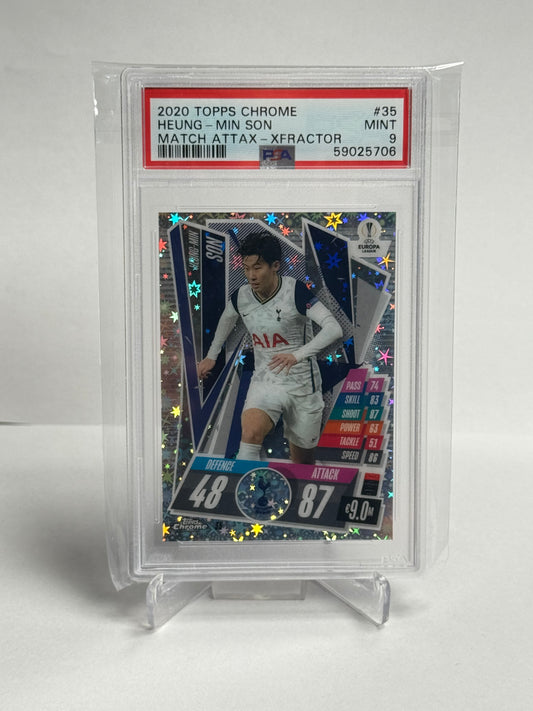 2020 Topps Chrome Heung-Min Son Match Attax X-Fractor PSA 9