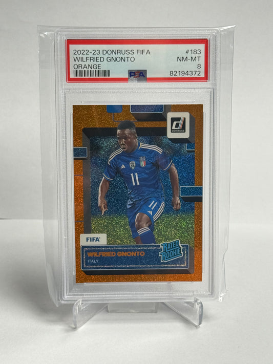 2022-23 Donruss FIFA Wilfried Gnonto Orange PSA 8