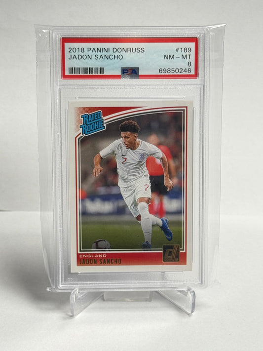 2018 Panini Donruss Jadon Sancho Rated Rookie PSA 8