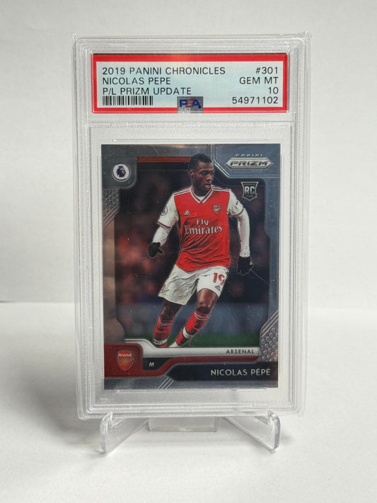 2019 Panini Chronicles Premier League Nicolas Pepe Prizm Update PSA 10