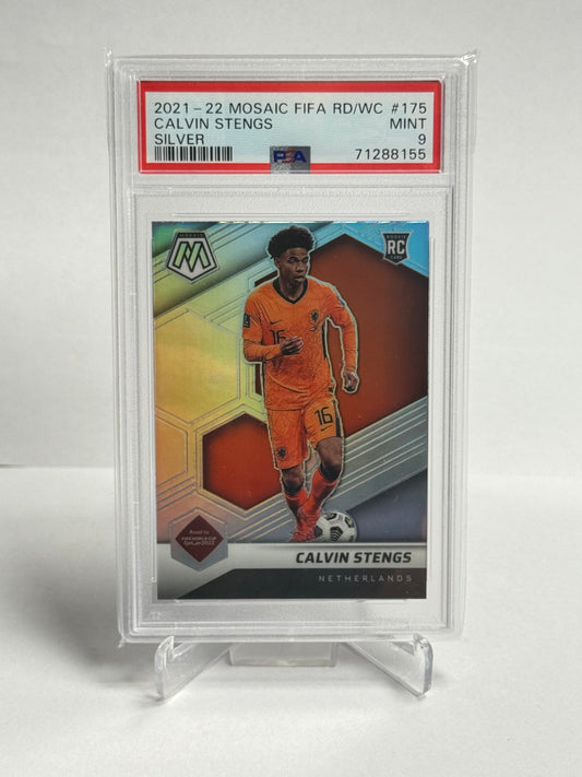 2021-22 Mosaic FIFA Road to World Cup Calvin Stengs Silver PSA 9