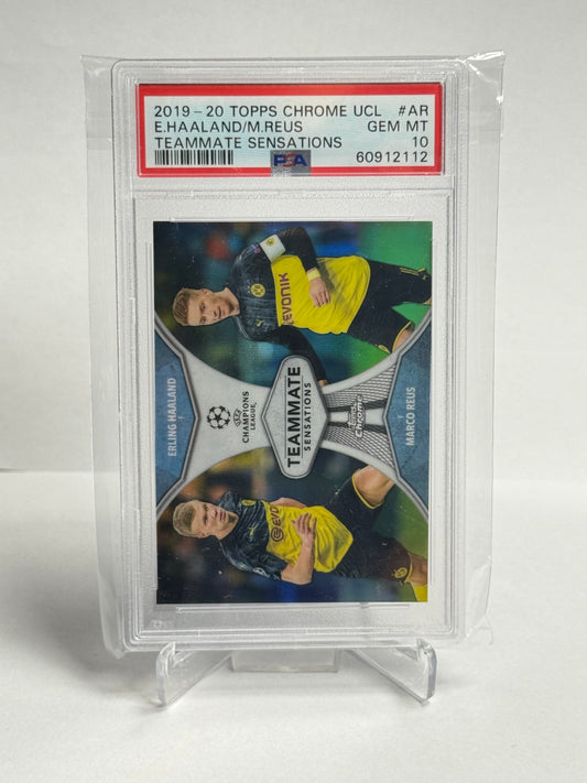 2019-20 Topps Chrome UCL Erling Haaland / Marco Reus Teammate Sensations PSA 10