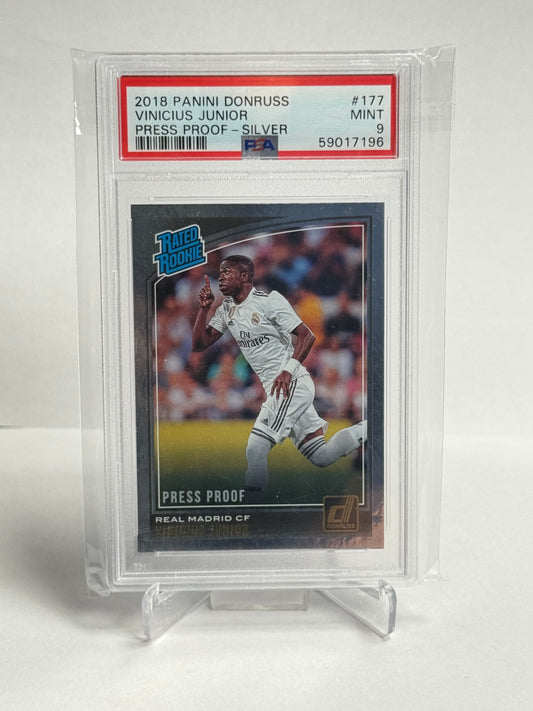2018 Panini Donruss Rated Rookie Vinicius Junior Press Proof Silver PSA 9