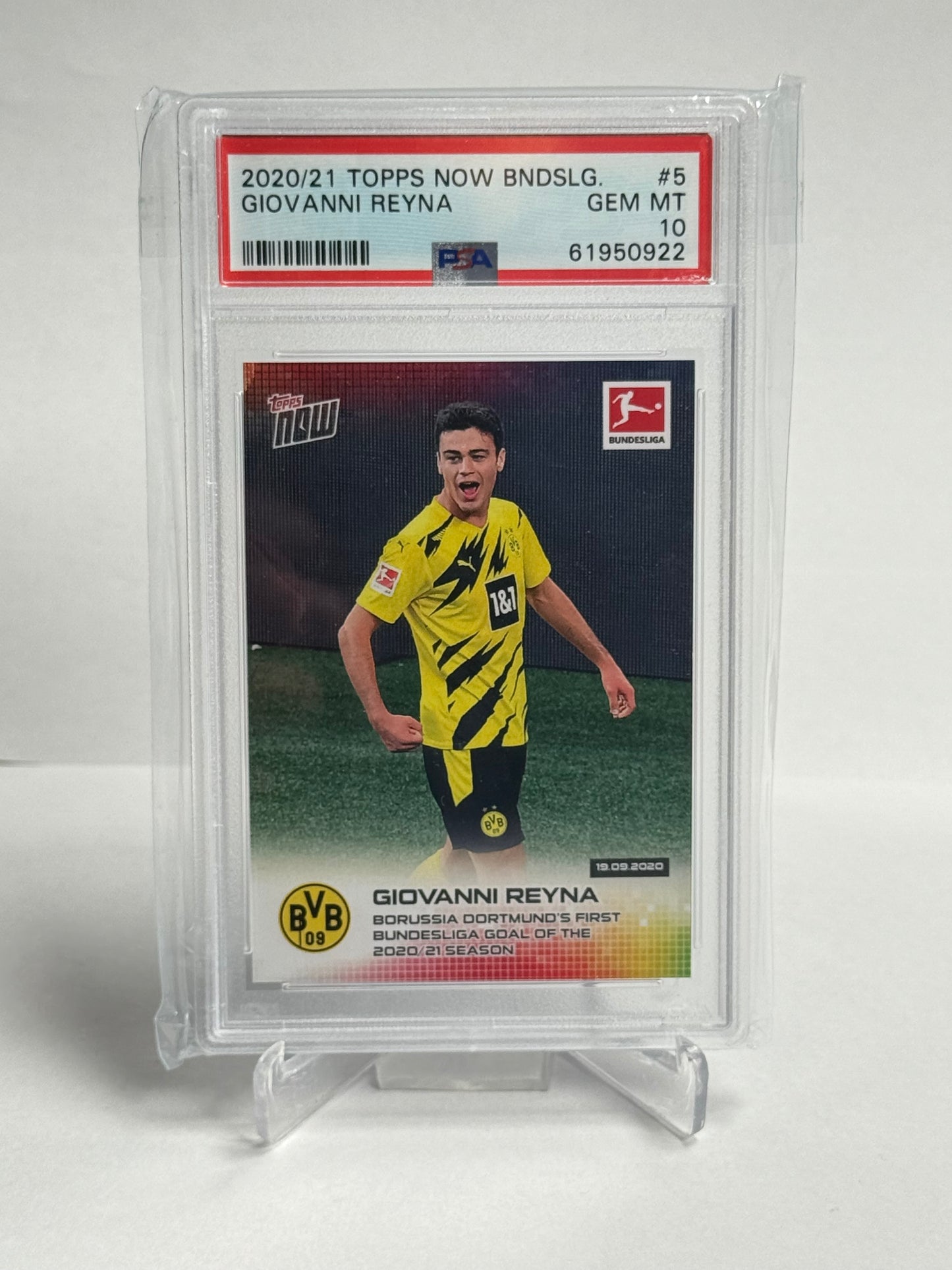 2020-21 Topps Now Bundesliga Giovanni Reyna PSA 10