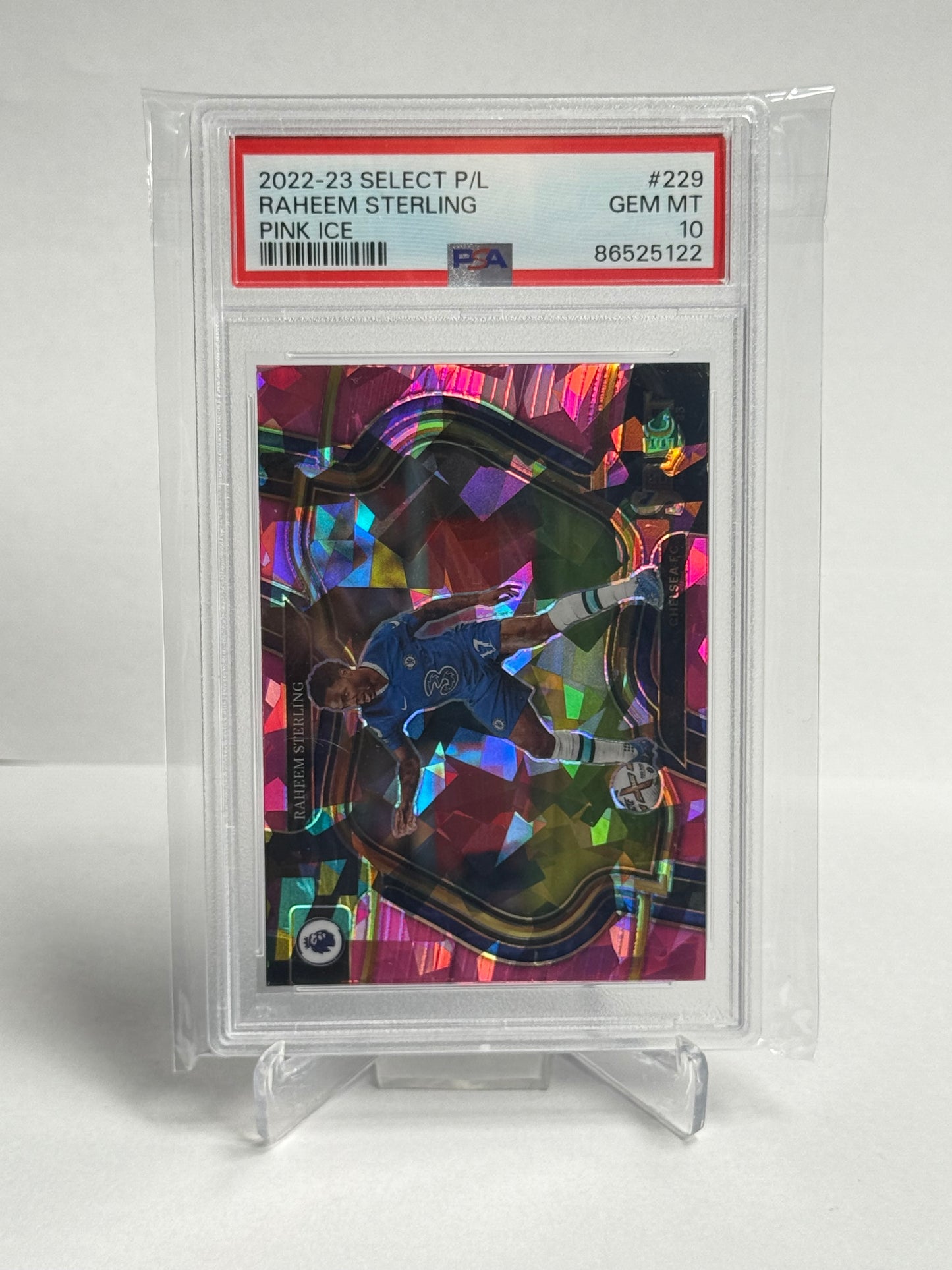 2022-23 Select Premier League Raheem Sterling Pink Ice PSA 10