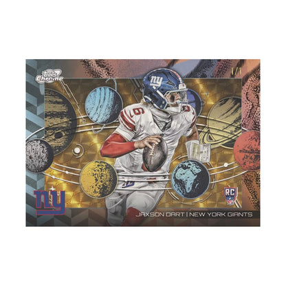 2025 Topps Cosmic Chrome Football Hobby, Jaxson Dart Planetarium. Produsentens korteksempel, ikke garantert innhold.