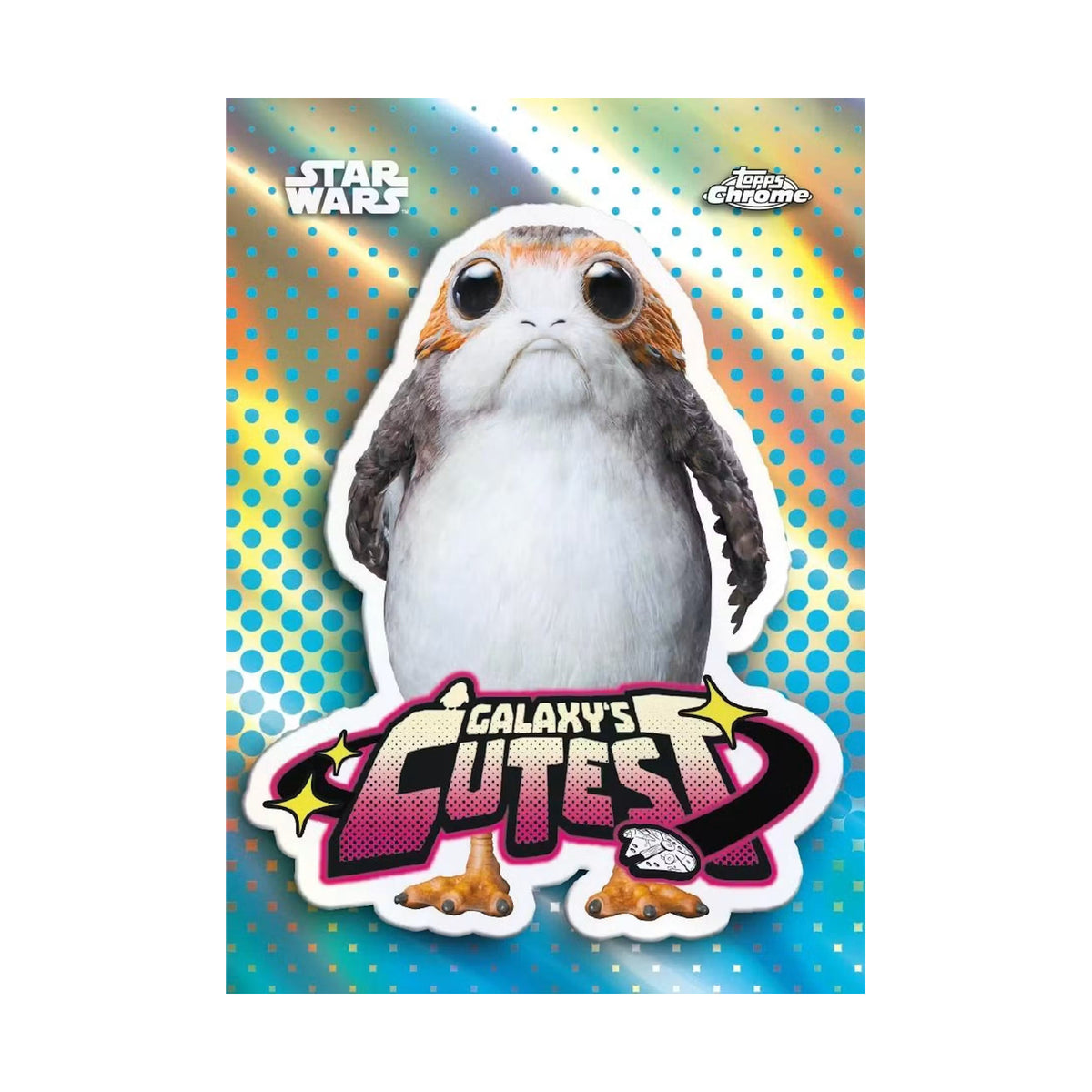 2026 Topps Chrome Star Wars Blaster, Porg The Galaxy’s Cutest. Produsentens korteksempel, ikke garantert innhold.