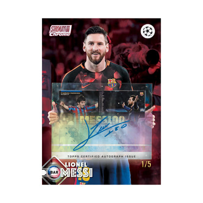 Produsentens korteksempel: Lionel Messi, Behind the Lens Autograph. Ikke garantert innhold i valgt boks eller pakke.