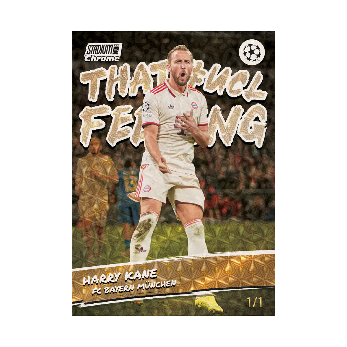 Produsentens korteksempel: Harry Kane, That UCL Feeling. Ikke garantert innhold i valgt boks eller pakke.