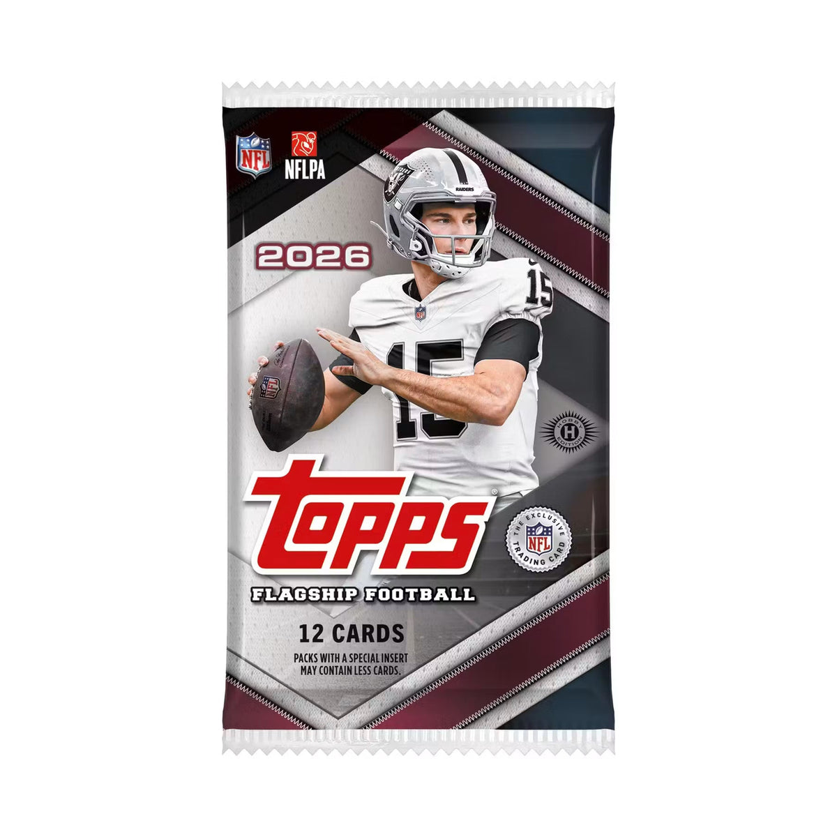 2026 Topps Flagship Football Hobby. Original forseglet pakke med normalt 12 kort.
