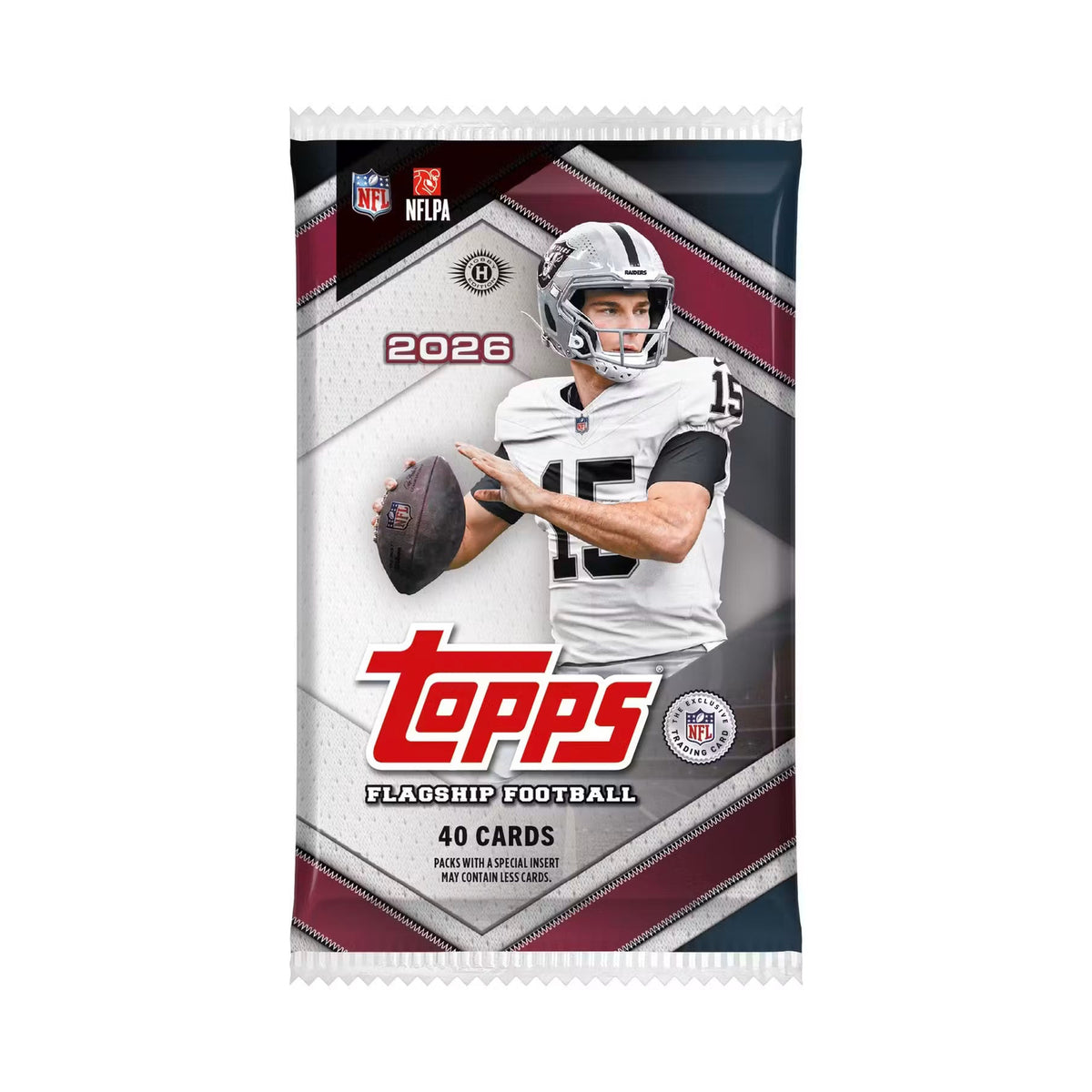 2026 Topps Flagship Football Jumbo. Original forseglet pakke med normalt 40 kort.