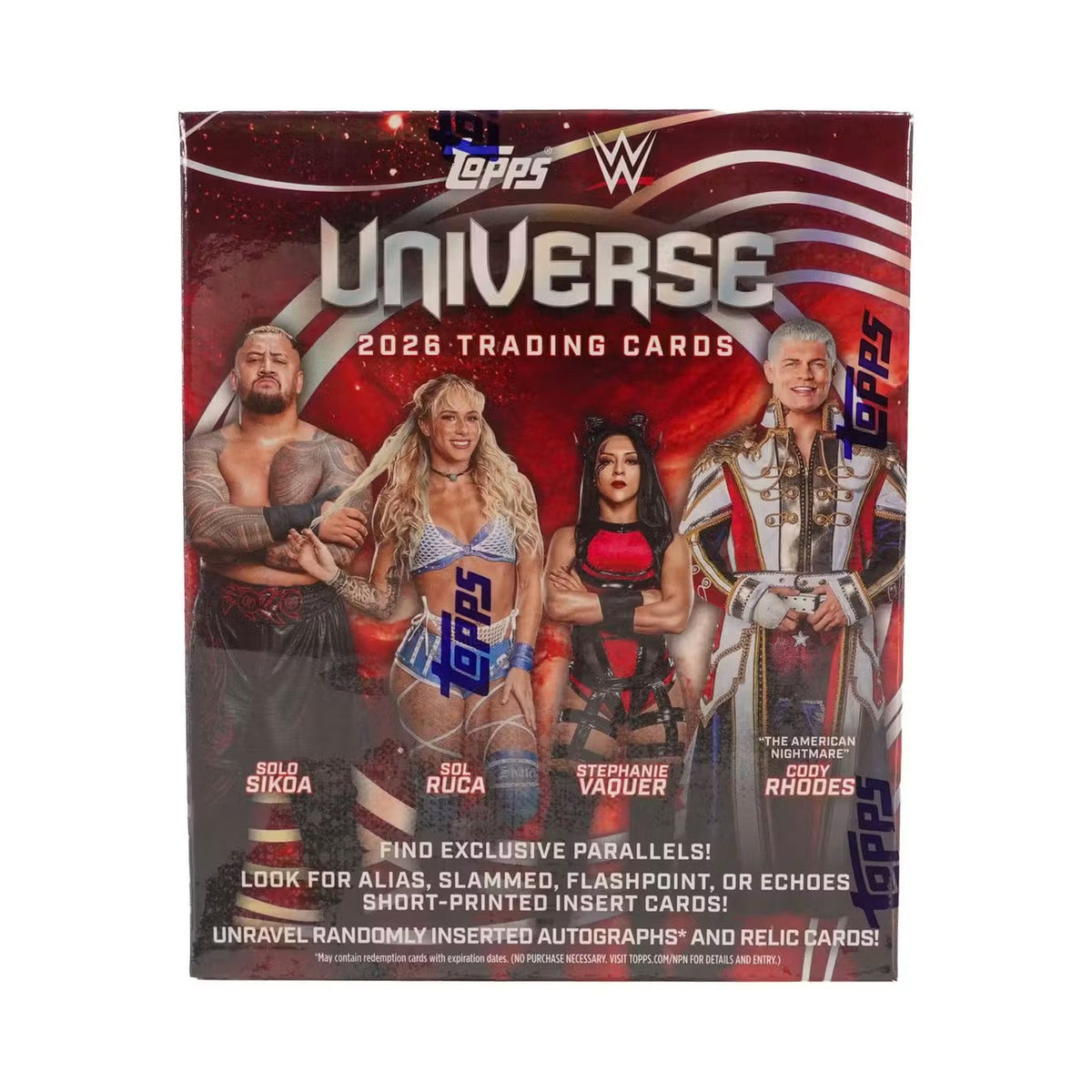 2026 Topps WWE Universe Mega. Original forseglet pakke med normalt 12 kort.