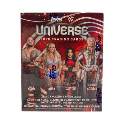 2026 Topps WWE Universe Mega. Original forseglet pakke med normalt 12 kort.
