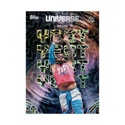 2026 Topps WWE Universe Mega. Jey Uso Hit My Music. Produsentens eksempel, ikke garantert innhold.