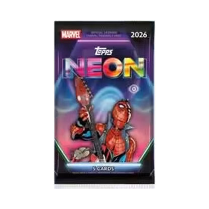 2026 Topps Neon Marvel Hobby. Original forseglet pakke med normalt 5 kort.