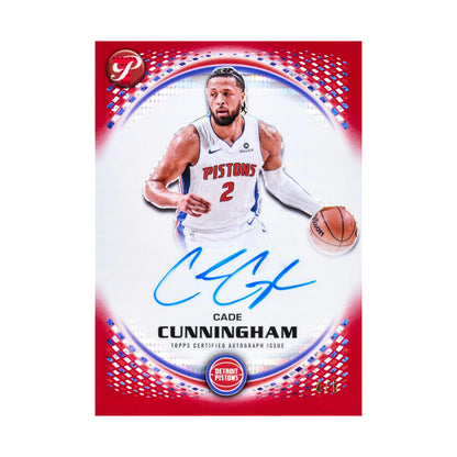 2025/26 Topps Pristine Basketball Hobby. Cade Cunningham autograf. Produsentens korteksempel, ikke garantert innhold.